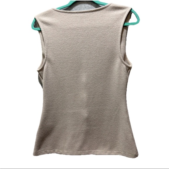 Zara Women’s Beige Colored Fabric Buttons  Knit Sweater Vest Med Casual/Office - Picture 2 of 5